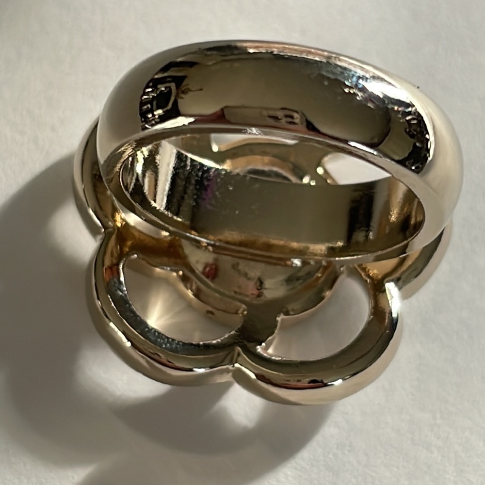 Chanel camellia camelia crystal ring hologram logo center - Picture 13 of 15